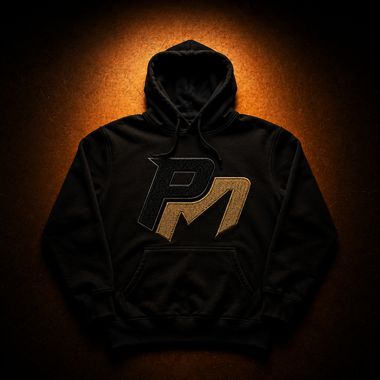 Pro Player Merch hooded sweatshirt with embroidered PM logo